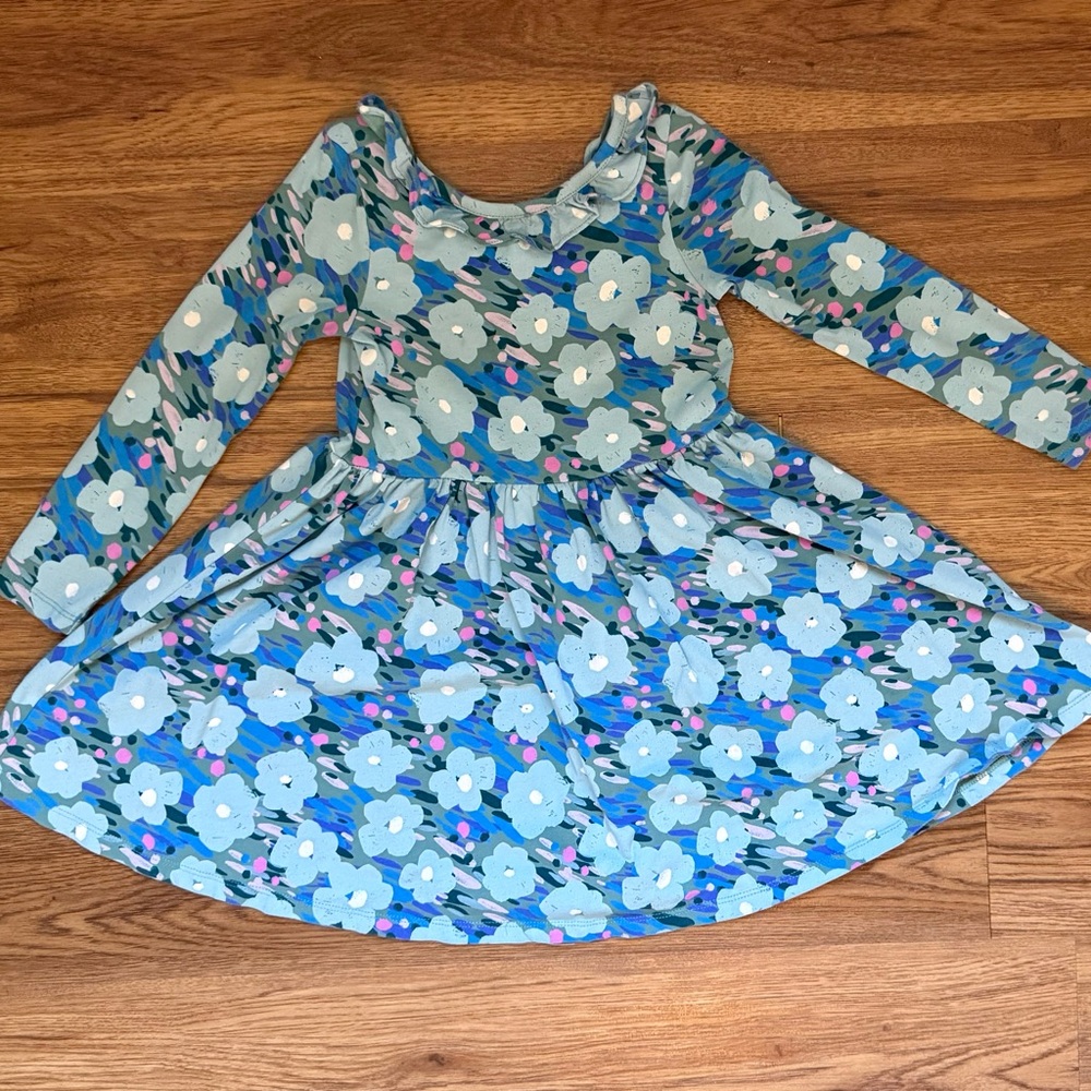 Tea Collection Blue Floral Twirly Dress